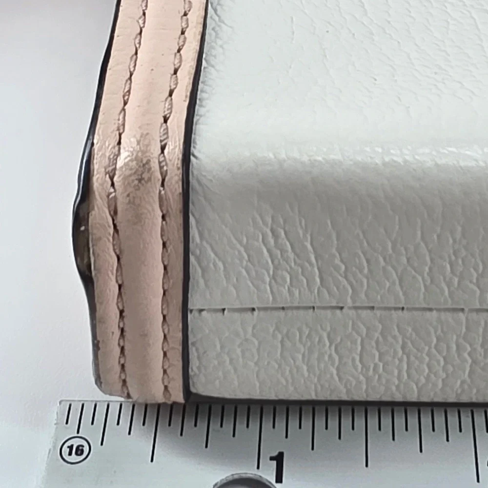 Kate‎ Spade Crossbody Bag Pink White Leather Pebbled Envelope Walter Place Nikki